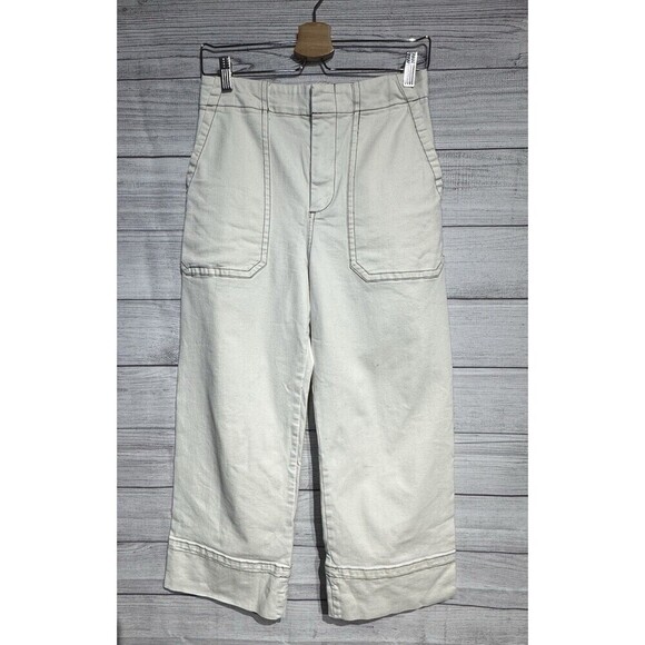 Anthropologie Lily White Cropped Denim Coulottes 28 - Picture 2 of 8